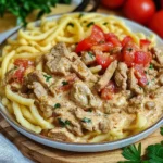 Gyros Pfanne mit Soße– würzig und lecker!