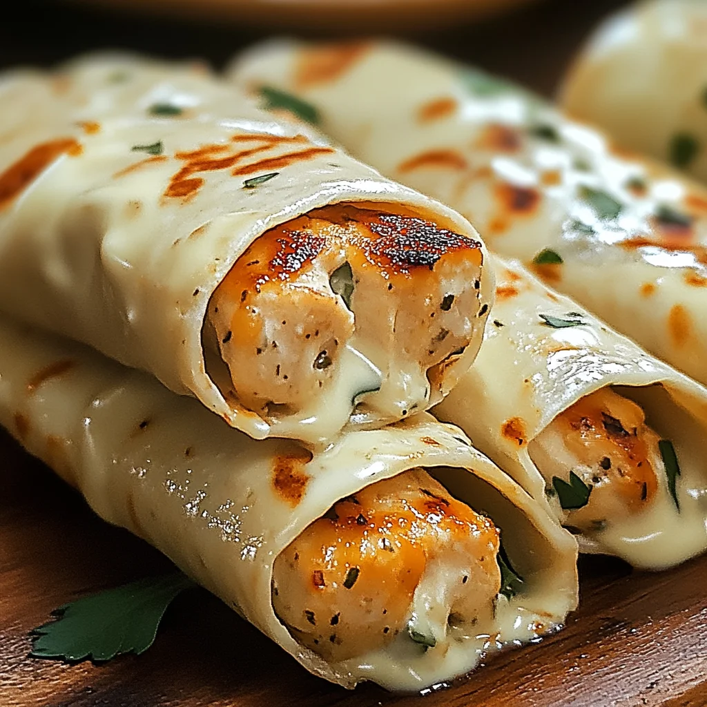 Käse-Knoblauch-Hühnchen-Wraps