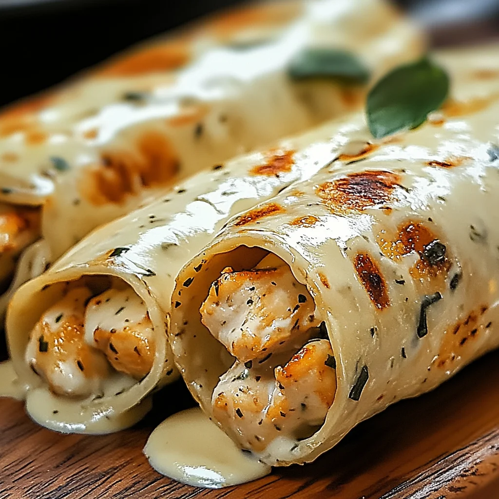 Käse-Knoblauch-Hühnchen-Wraps