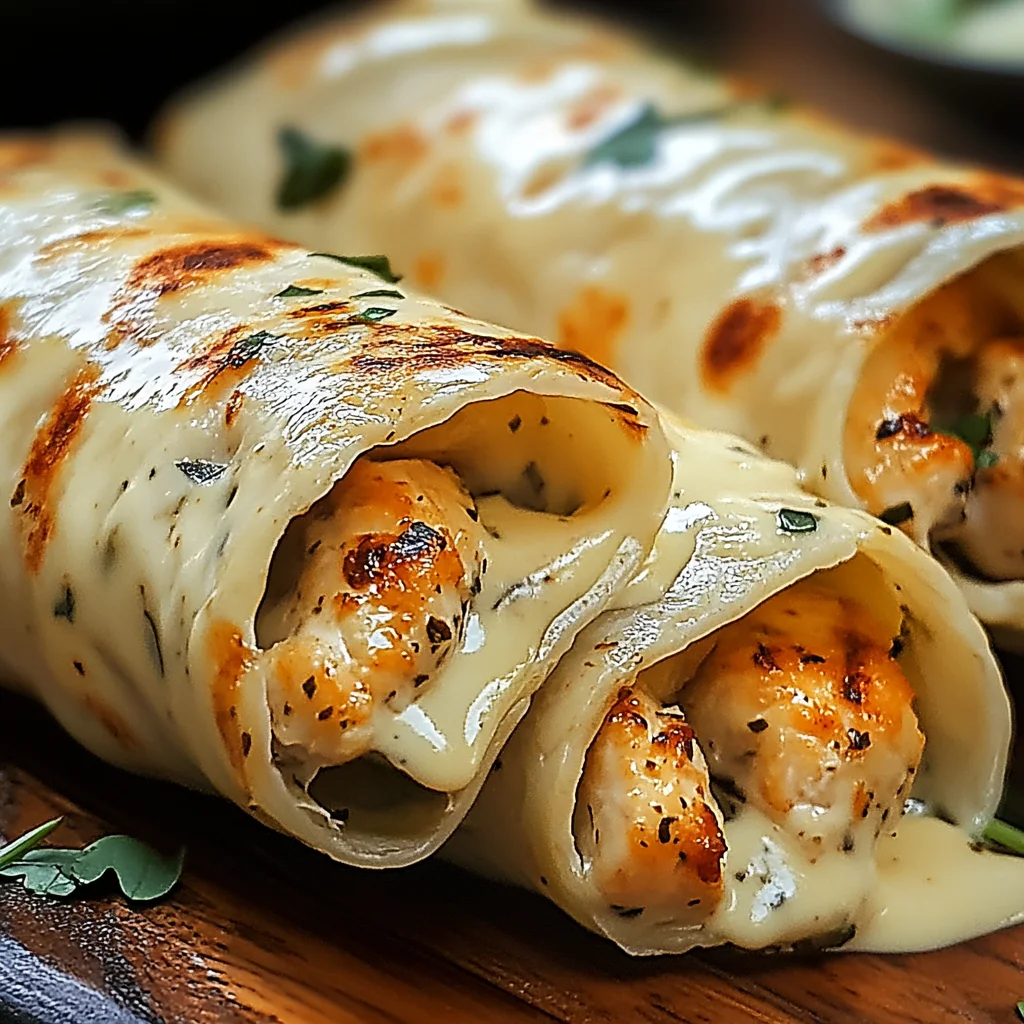 Käse-Knoblauch-Hühnchen-Wraps