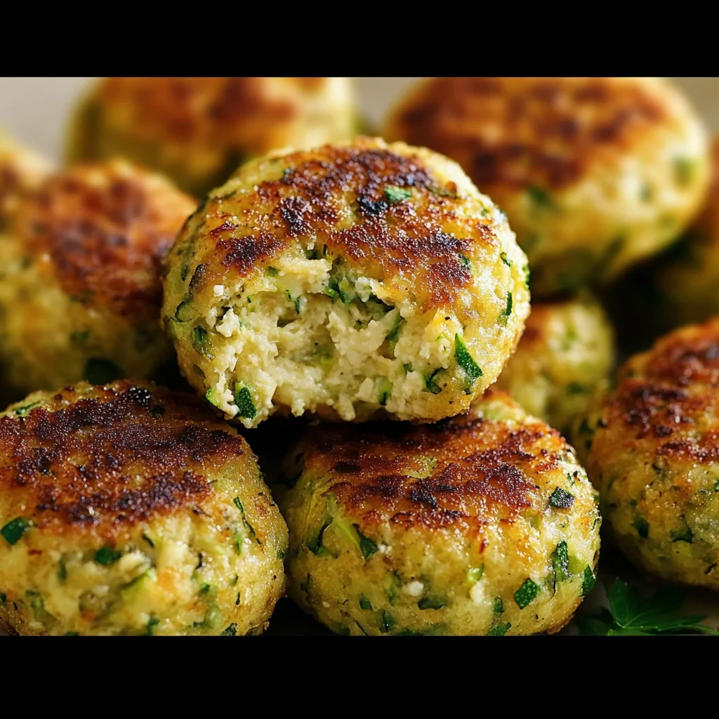 Knusprige Zucchini-Feta-Bällchen