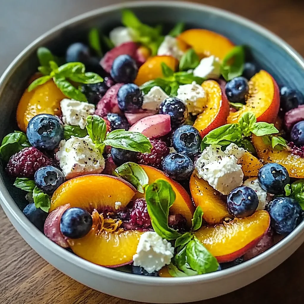 Pfirsich Blaubeer Feta Salat: Ein erfrischendes Rezept!