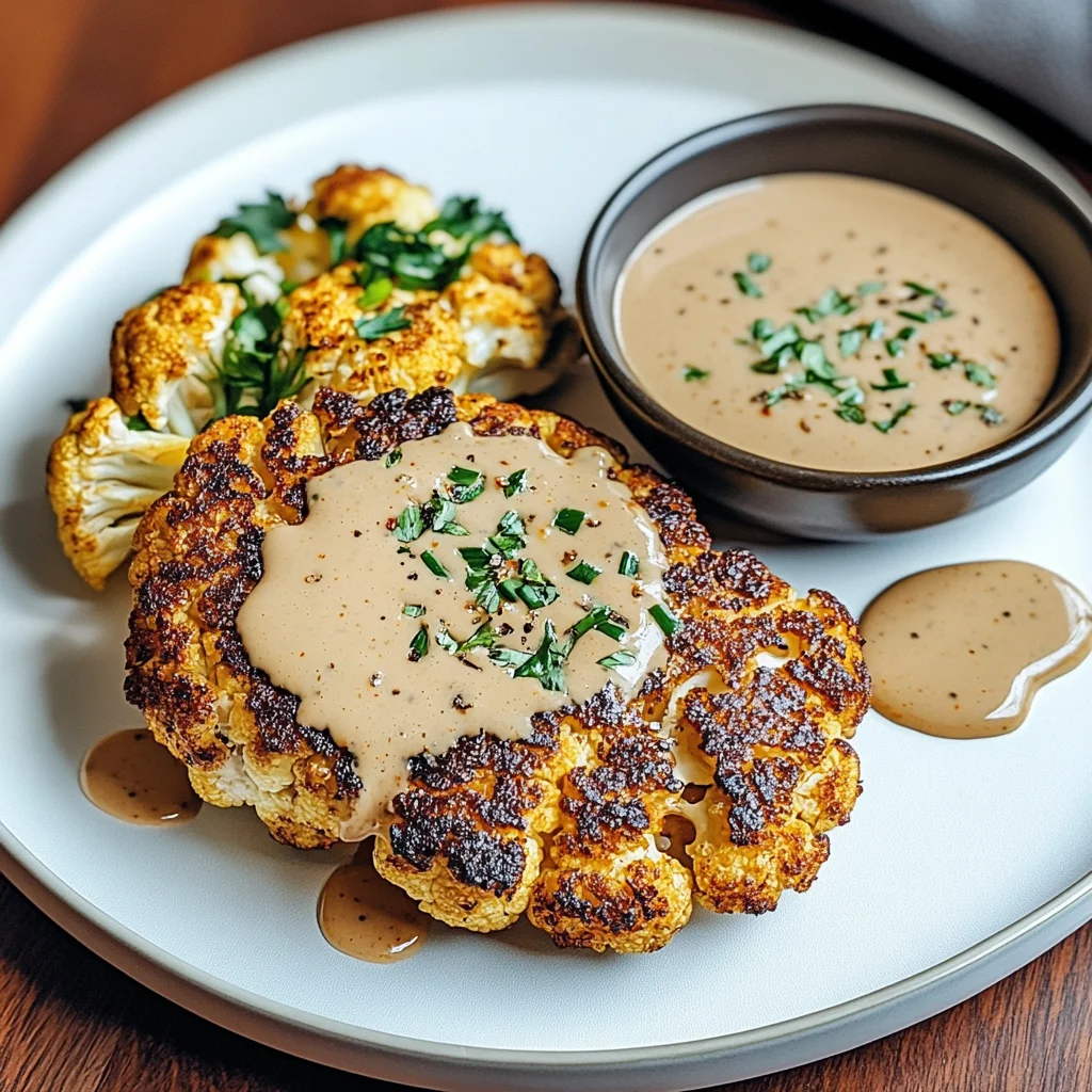 Blumenkohlsteak mit Pfefferrahmsauce