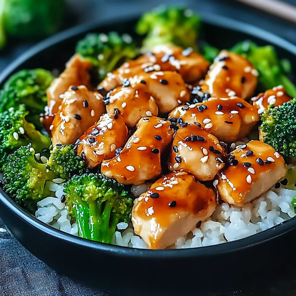 Gesundes Chicken Teriyaki mit Brokkoli und Reis