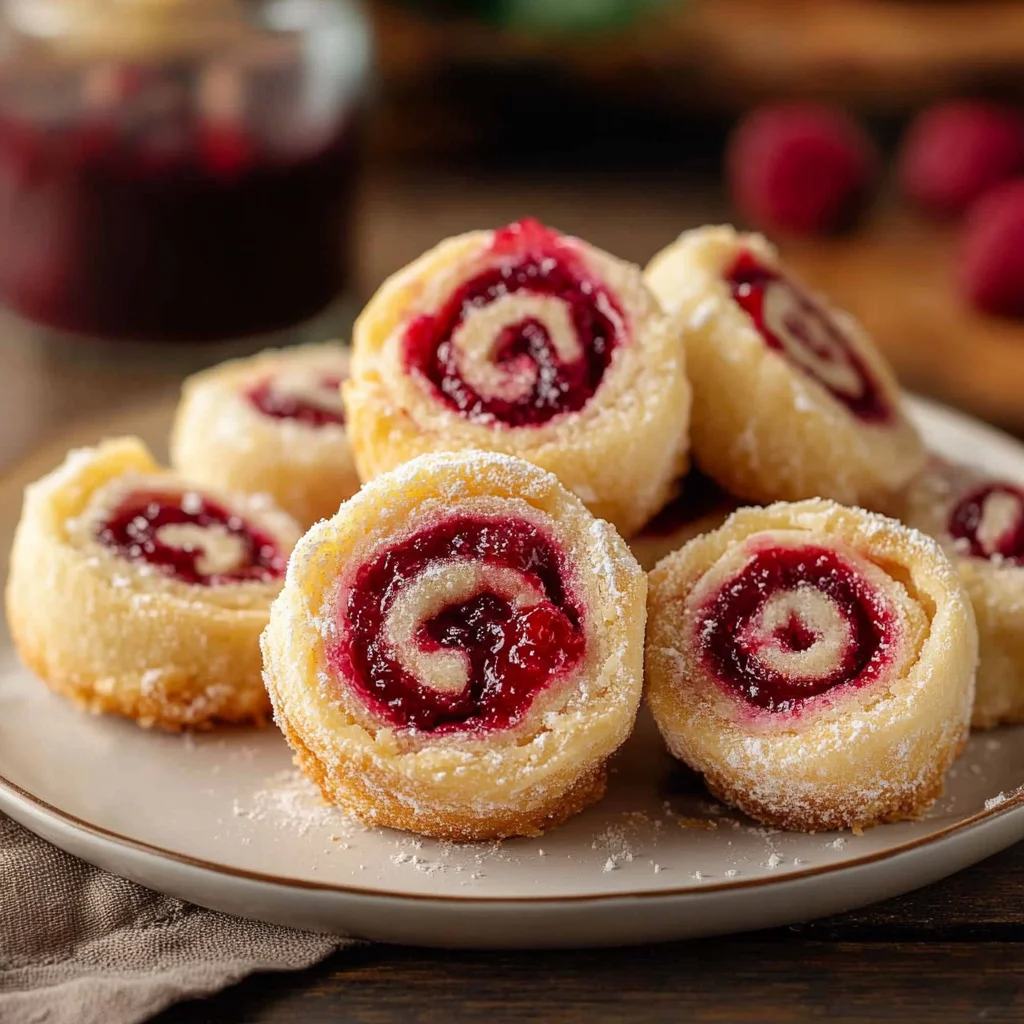 Himbeer-Mürbteig-Röllchen