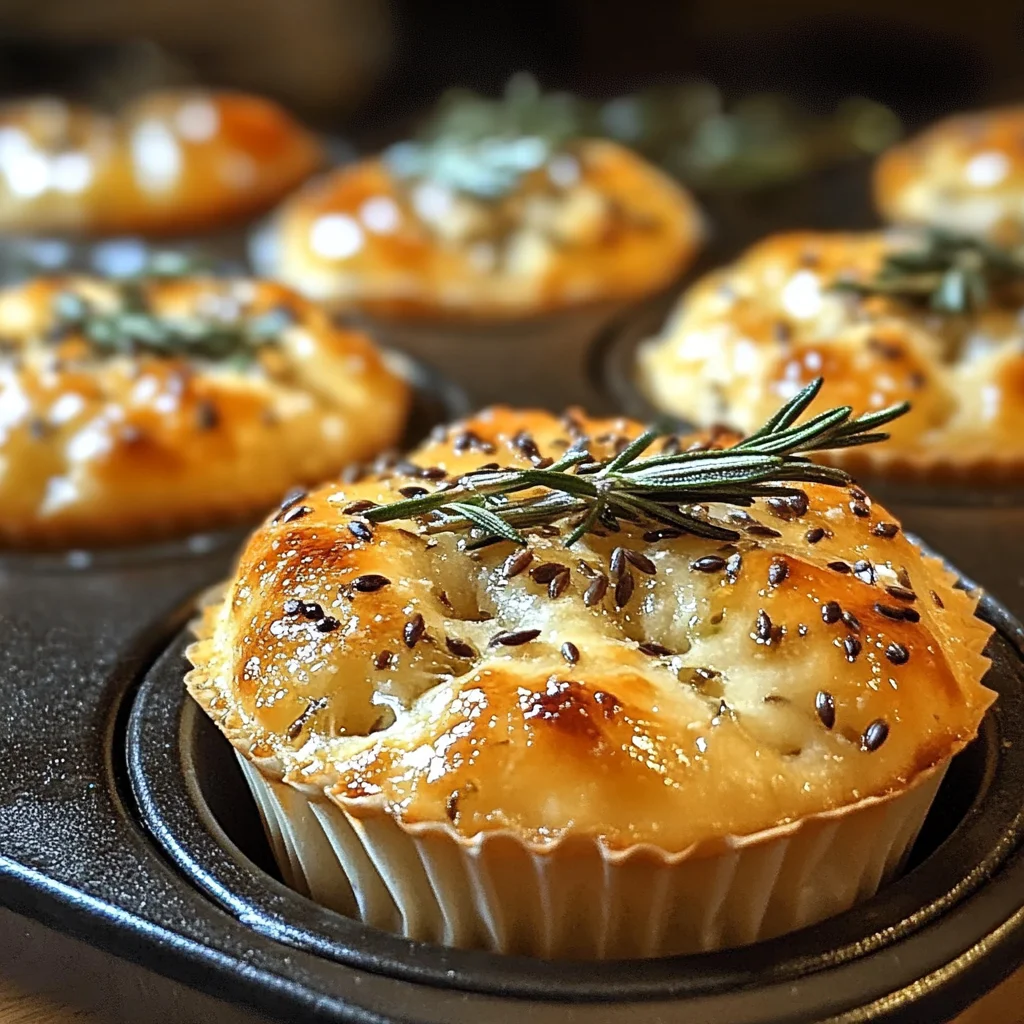 Rosemary Garlic Focaccia Muffins
