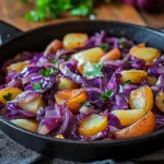 Rotkohl-Pfanne mit Kartoffeln