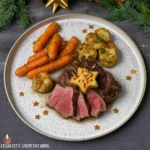 Saftiges Roastbeef mit Café de Paris Butter, Kartoffeltalern und glasierten Möhrchen